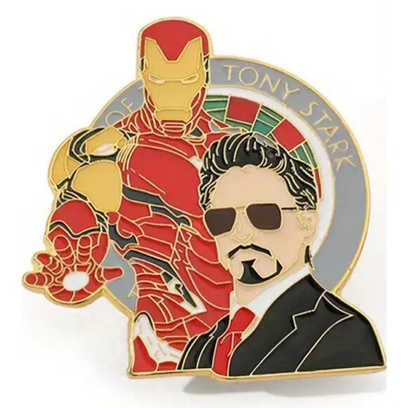 Marvel Comics Iron Man Tony Stark Metal Enamel Badge holder Reel Clip One size - Picture 1 of 4